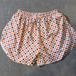 The Magic Box Disney Mickey Mouse Checkered Shorts Orange Purple XL R2 20